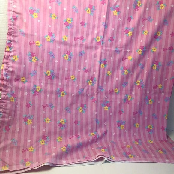 Vintage 90s Barbie Bedsheets Twin Set (Flat + Fitted) 1997 Sweet Dreams Ribbons - Picture 10 of 15
